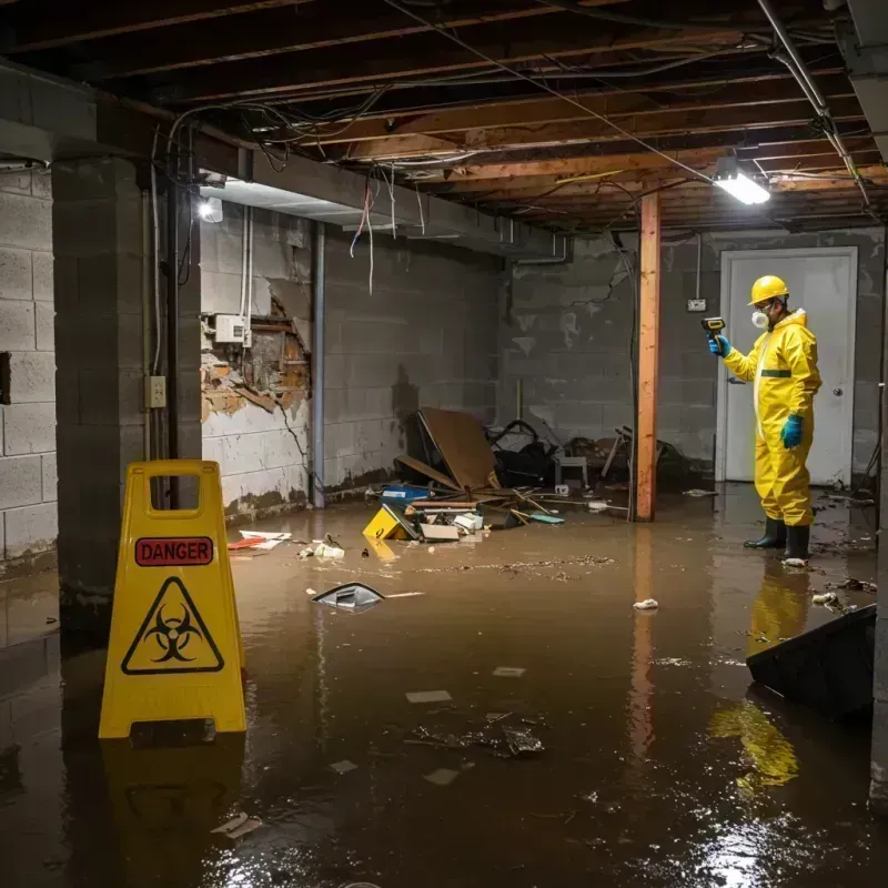 Flooded Basement Electrical Hazard in Olivette, MO Property